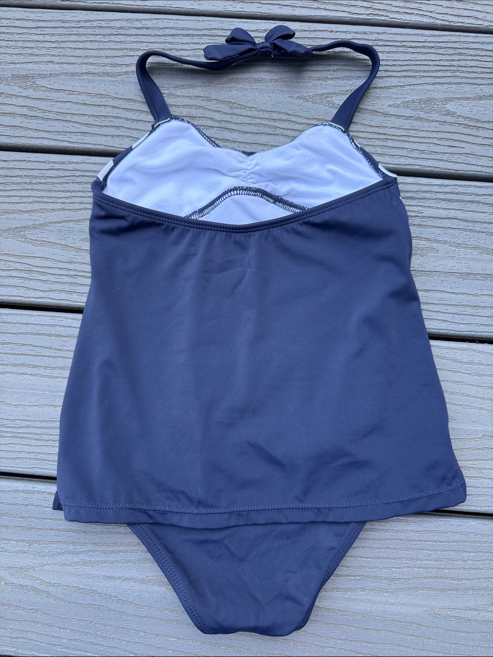 Janie and Jack Navy and White Striped One-Piece Swimsuit - Picture 3 of 3